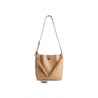 BALENCIAGA WOMEN'S BEL AIR SMALL HOBO BAG IN LATTE 8110182ABAV2621 (27*26*10cm)